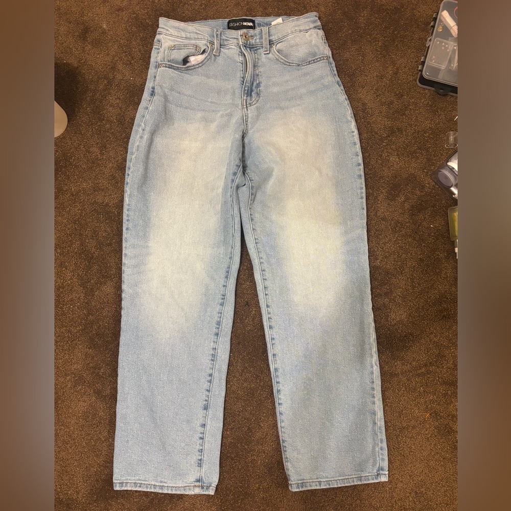 Fashion Nova High Rise Light Blue Jeans